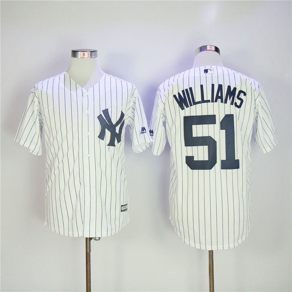 Men New York Yankees #51 Williams White MLB Jerseys->new york yankees->MLB Jersey